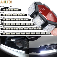 1X 6/9/10/12/16/20 Led Auto Flexible DayLight COB Driving Daytime Running Fog Lamp 12V Waterproof Bulb Car Styling LED Headlight