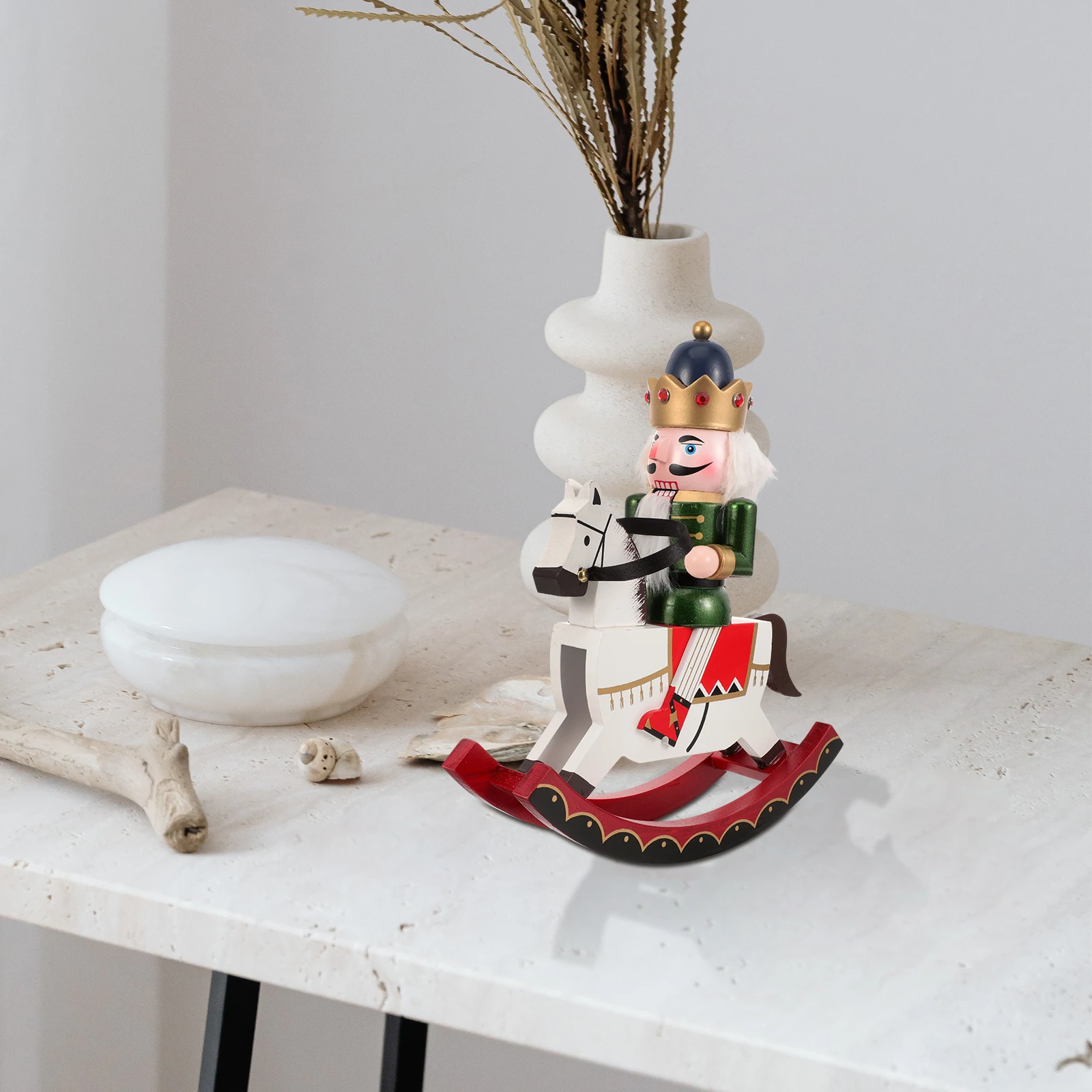 

Wooden Nutcracker Soldier Christmas Decoration Handcrafted Xmas Wood Desktop Home Ornament Traditional Craft