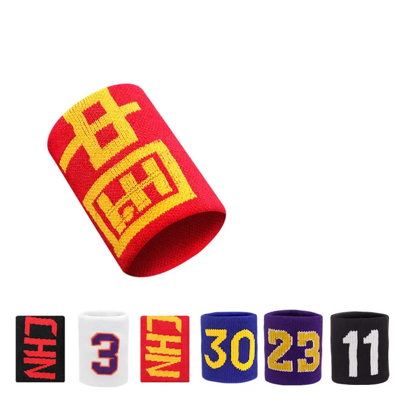 1PC Unisex Support Brace Wraps Guards Gym Volleyball Basketball Cotton Knitted Towel Number Wristbands Sport Sweatband Hand Band