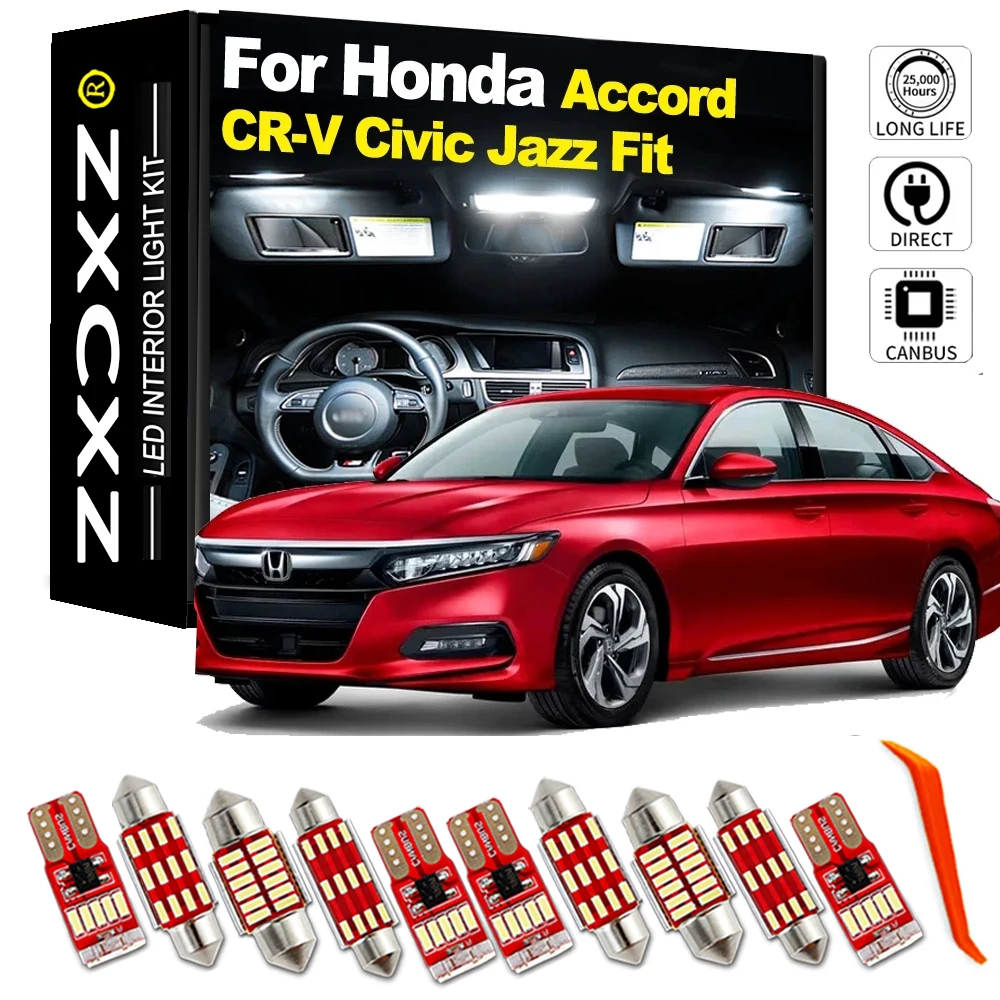 

ZXCXZ комплект внутреннего светодиодного освещения без ошибок для Honda Civic CR-V CRV Accord Fit Jazz MK 1 2 3 4 5 6 7 8 9 10 6 7 8 9 10 7 8 9 10 поколения