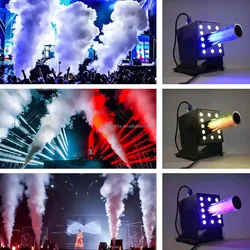 Haze Machine LED Special Effect Fog Smoke Machine CO2 Swing Fog Stage DMX512 Moving Head Fogger Jet Spray Smoke Cannon for Stage