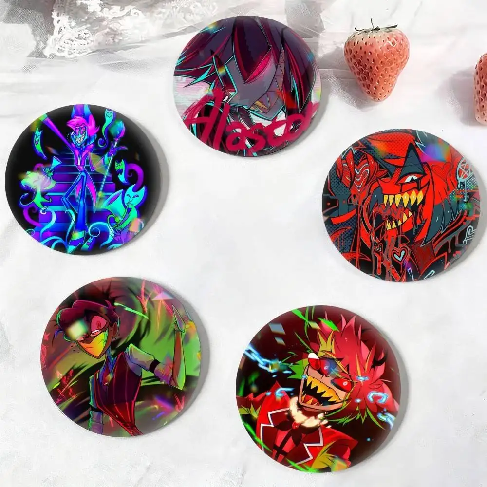 A-Alastor The Radio Demon  25 32 44 58 75mm Badges Personalized Round Brooches Pins Accessory Gift