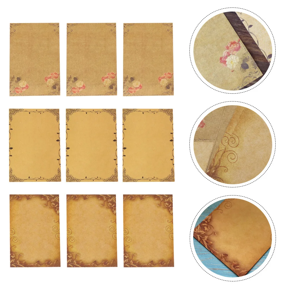 

48 Sheets European Style Vintage Kraft Paper Stationery Letter Paper for Correspondence Greeting Cards Messages