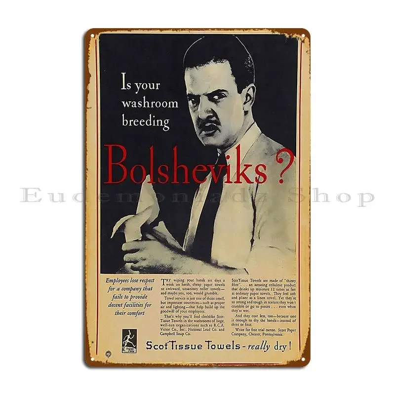 Is Your Washroom Breeding Bolsheviks Metal Sign Cinema Cinema Custom Wall Decor Wall Mural Tin Sign Poster