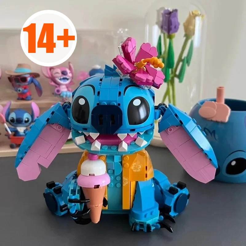 

Disney Stitch Angel CP Building Blocks - Large Piece Cartoon Toys with Moving Ears Kids Assembly Gift for Boys Girls Birthday