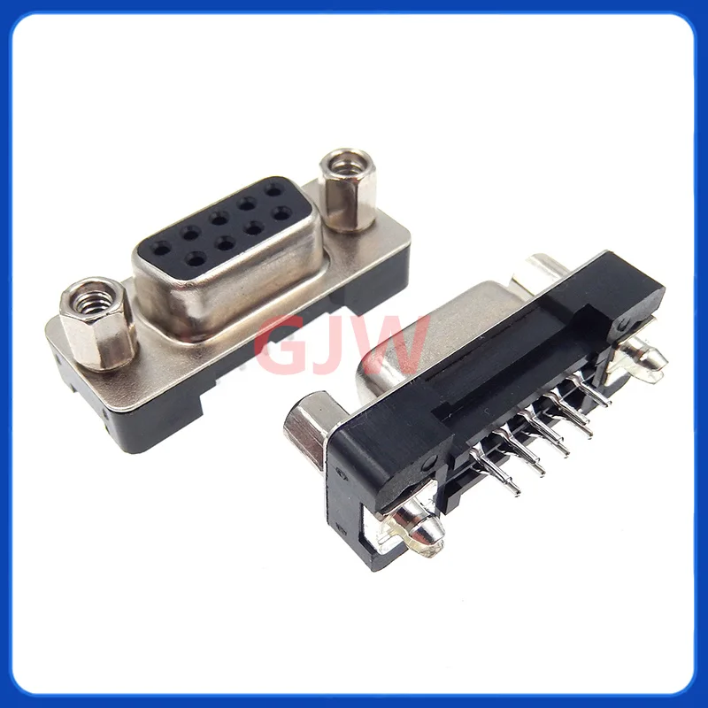 2Pcs DP9 Imported D-Sub Vertical Female Block DB9 Connector DR Head 2 Rows 9P Serial Port with Screw Post
