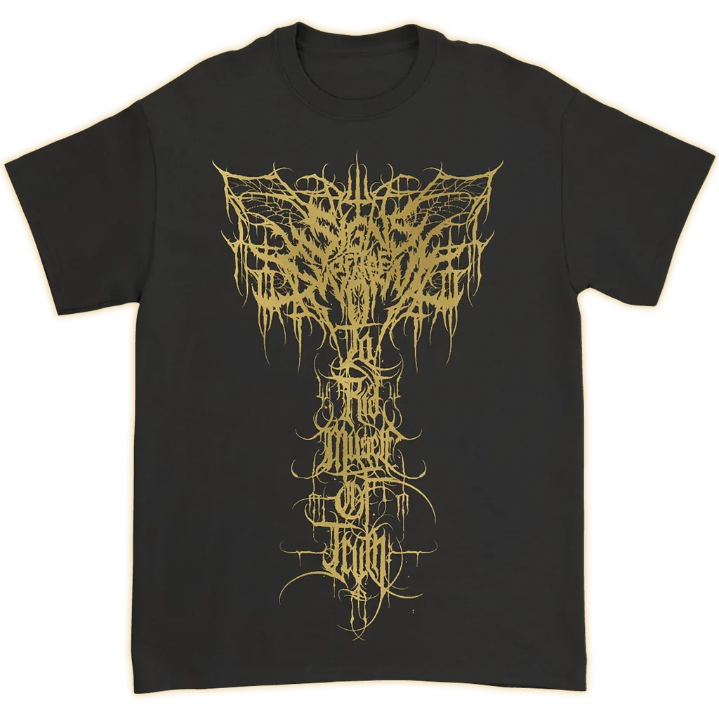 The Chariot Retro Skeleton Chariot Artwork Print T‑Shirt, Presents Distressed Band Logo Fiery Skeleton Chariot Steed Thorn Skull