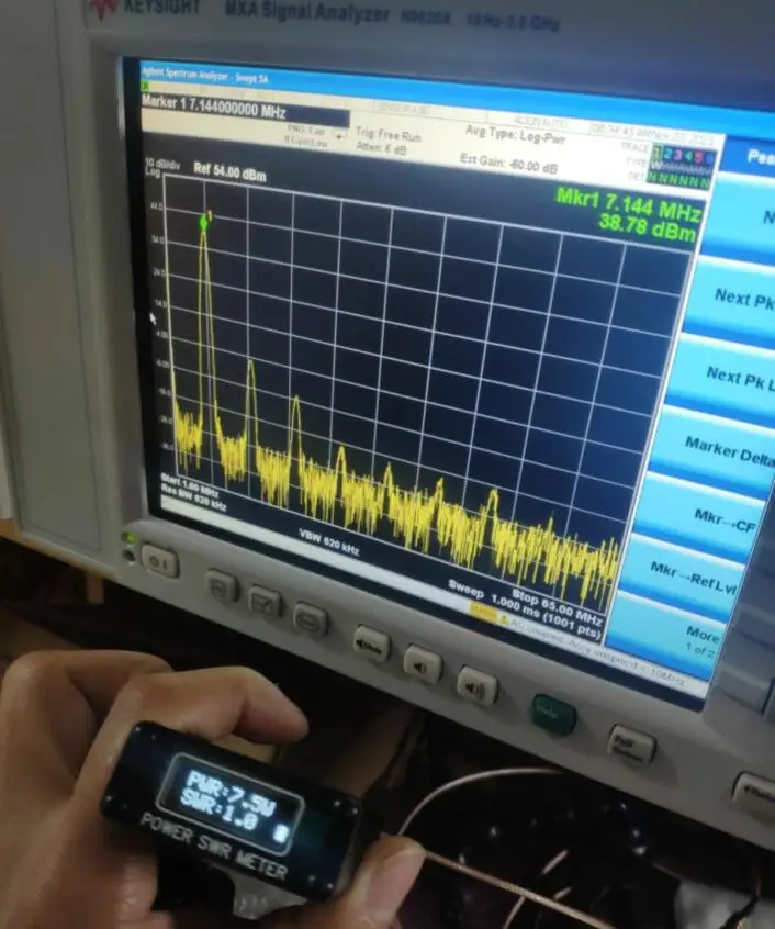 Mini QRP 1.6M-54Mhz SWR HF Short Wave Standing Wave Meter SWR Meter Power Meter + OLED +  Battery + USB Cable Based on G8GYW