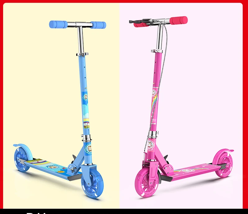 2022 New Outdoor Travel Two-wheeled Children's Scooter Lift Folding All-aluminum Scooter Two-wheeled Pedal Scooter