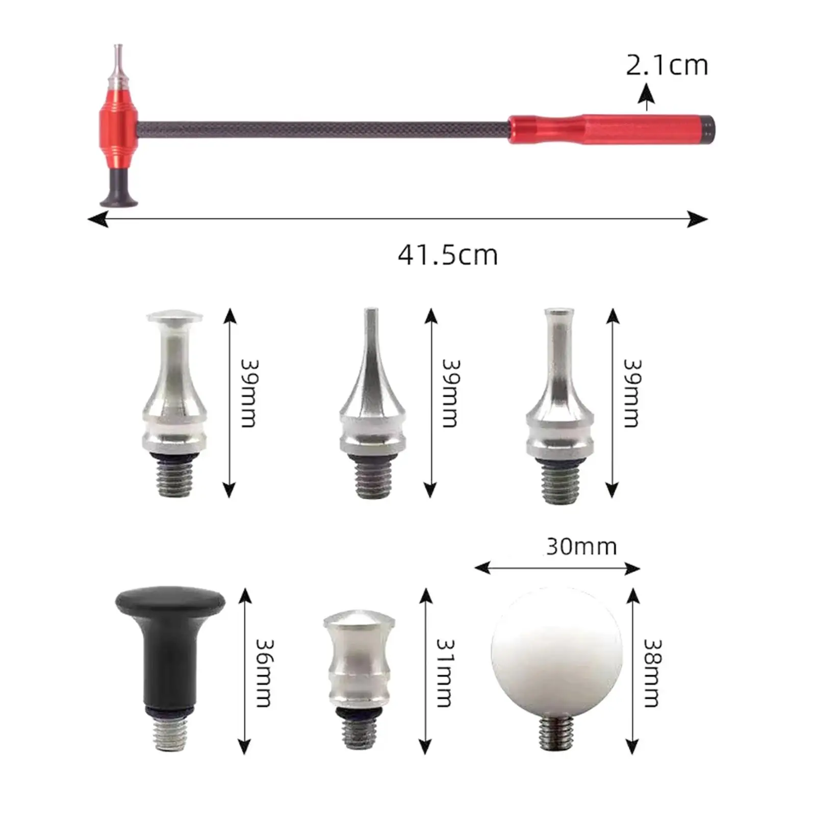 자동차 무도장 덴트 수리 도구, 길이 조절 가능한 탄소 망치 도구, 덴트 수리, 티타늄 Pdr 합금, 자동차 액세서리