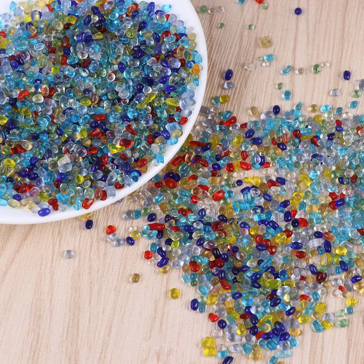 

200G Glass Gems Colored Decorative Pebbles For Aquariums Terrariums Flowerpots Vases Fountains Beach Wedding Crystal Grids