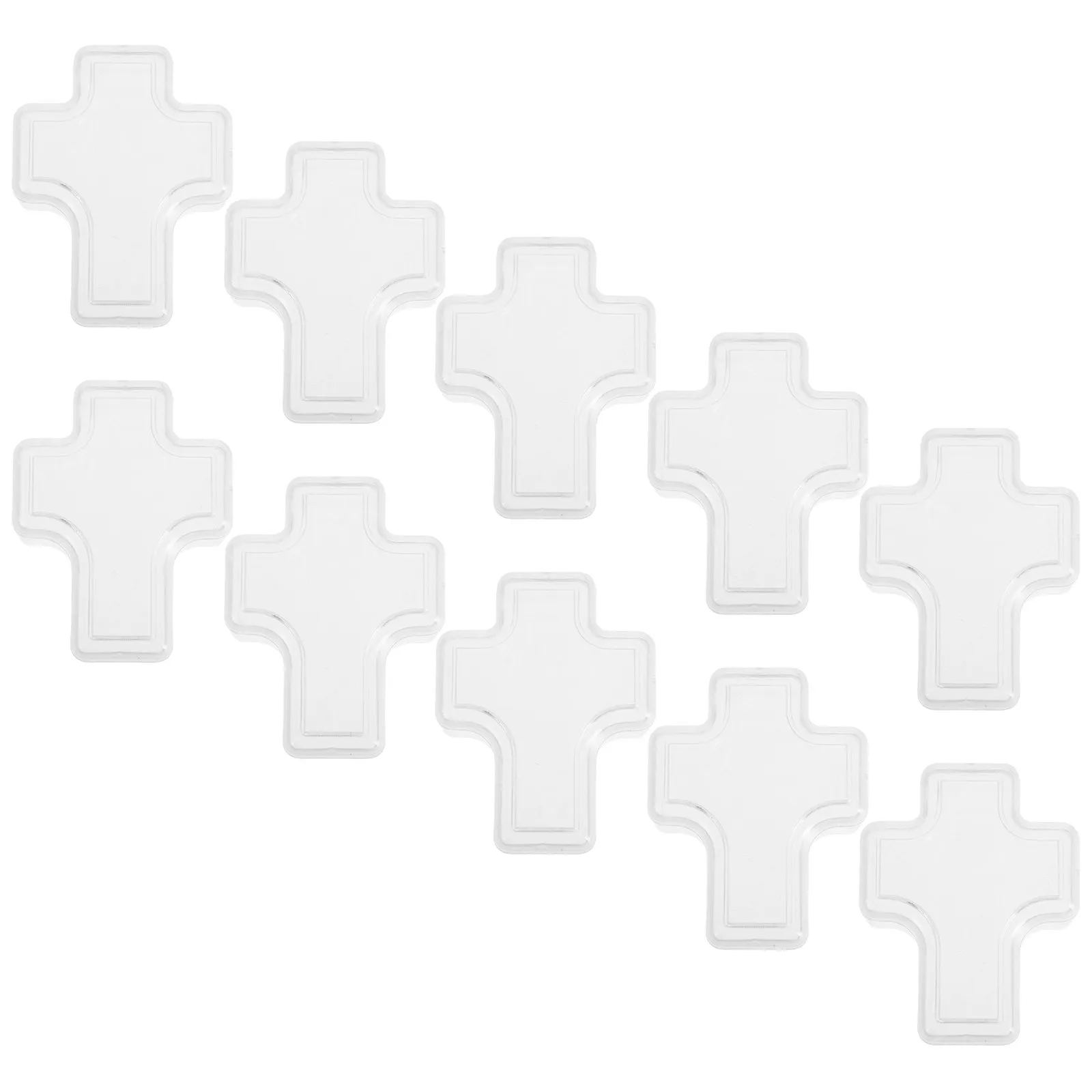 

10Pcs Transparent Cross Shaped Jewelry Organizer Box Compact Plastic Storage Case Display Trinket Holder for Rings Bracelets