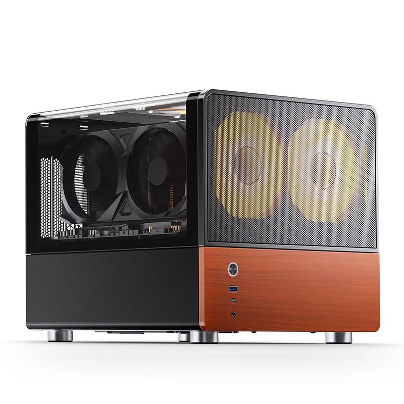 Jonsbo V12 MATX ITX PC Case Sea View Room Gaming Hyperbolic Glass Computer Desktop Case With 120mm Case Fan PC Gamer Cabinet
