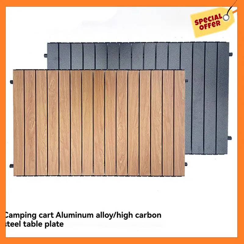 

AD08-Outdoor Campsite Table - Wood Color Folding Tabletop Board, 5 Inch, Large Capacity