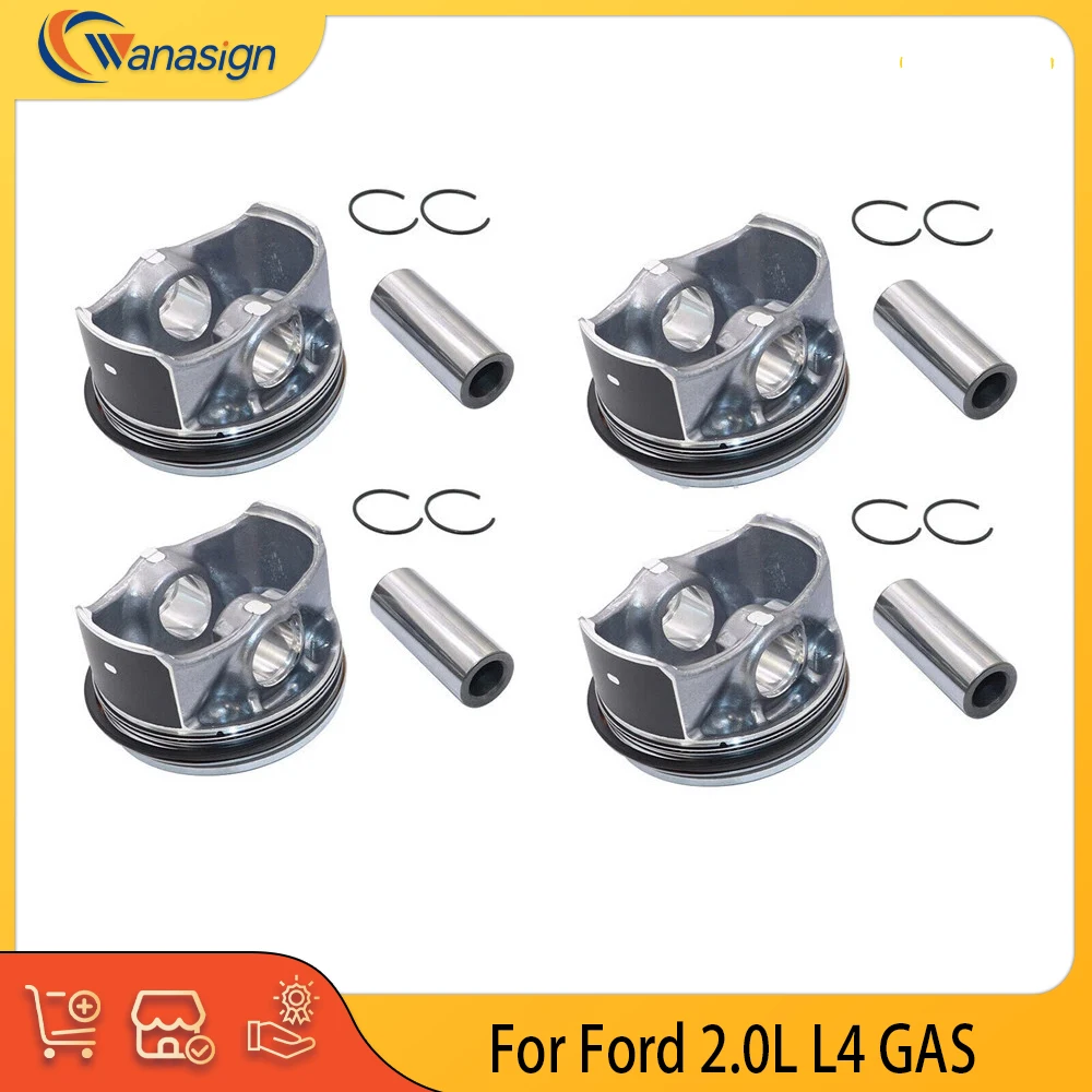 

4Pcs Engine Parts Piston & Rings Set Fit 2.0 L L4 GAS DOHC For 2015-2018 Ford Fusion Edge Escape Lincoln MKC MKZ 2.0L FB5Z6108A