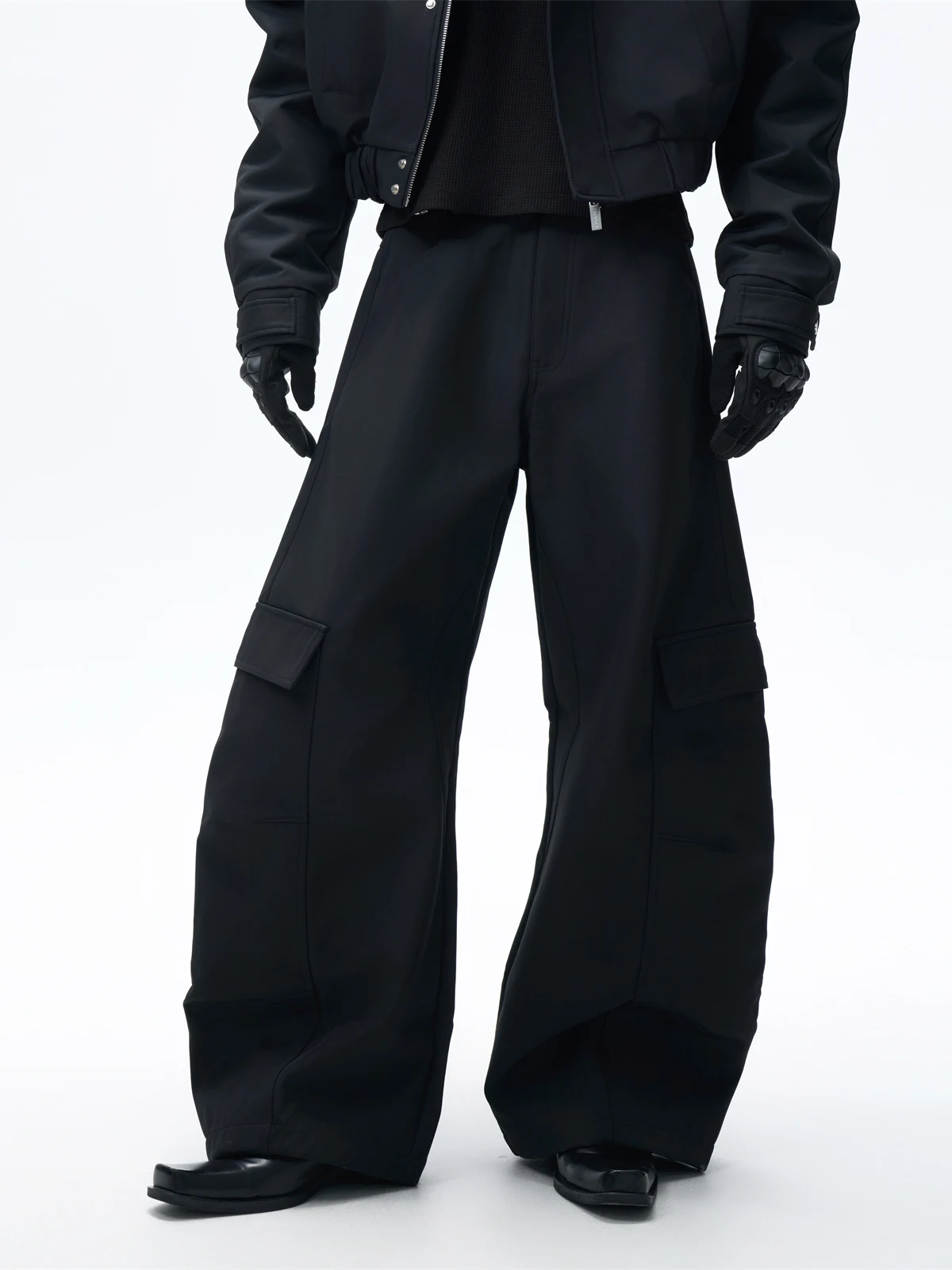 Black Casual Wide Leg Banana Pants Loose Fit Men's Pants Versatile Floor Length Draped Trousers FRKM SCD 26AW CleanFit Style