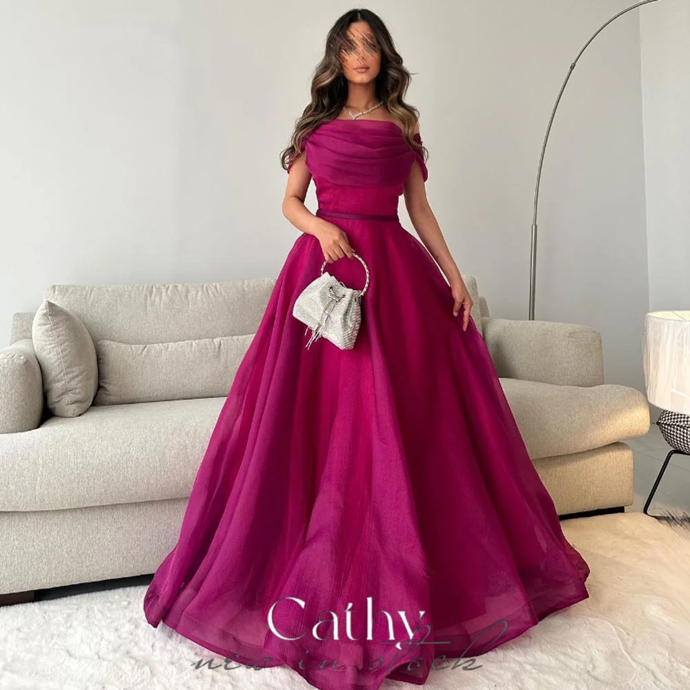 

Cathy Nobility One Shoulder فساتين سهره فاخره2023 Princess Chiffon A-line Prom Dresses Elegantly Floor Lenght Vestidos De Noche