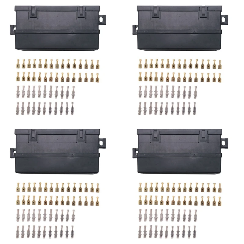 4X Car 11 Way Fuse Holder Relay Box With Terminals Relays Waterproof Connectors