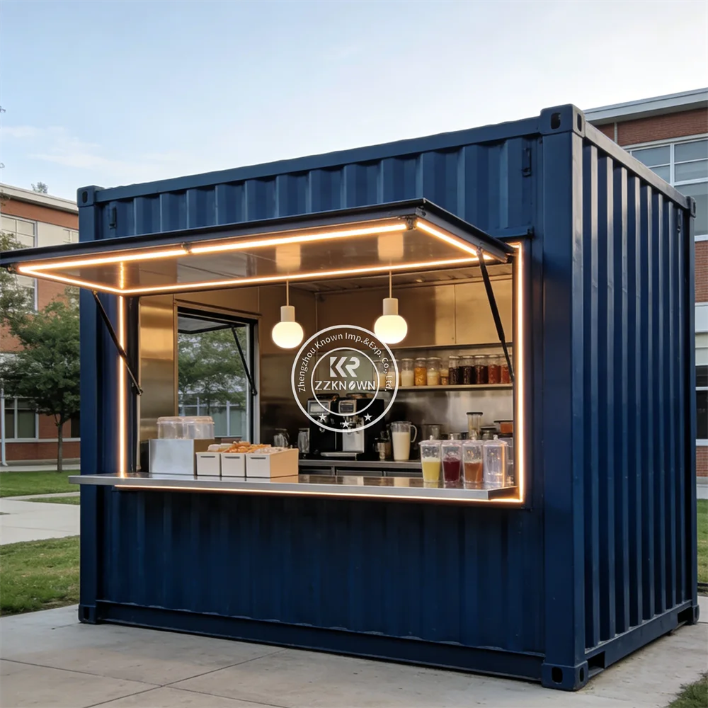 Excellent Storage 20 FT Prefabricate Steel Restaurant Container Shipping Container Kiosk Container Shop For Sale