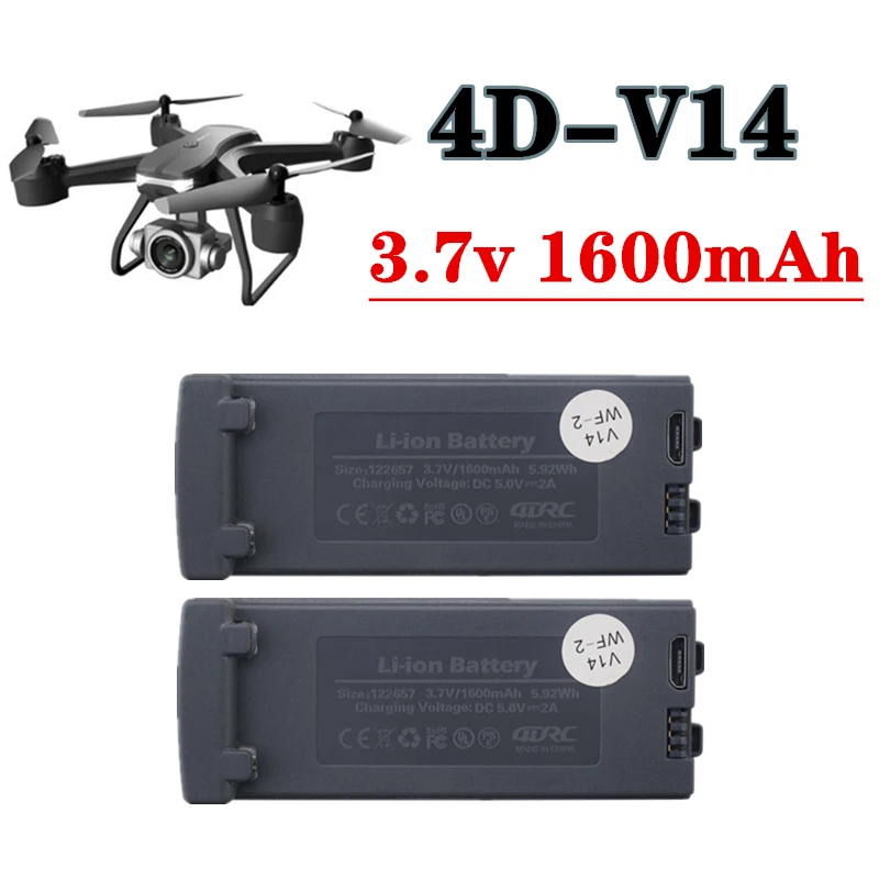 3.7V 1600mAh Lithium Battery And Charger For 4DV14 Aerial Photography Four Axis Aircraft Accessories 3.7V Rechargeable Battery