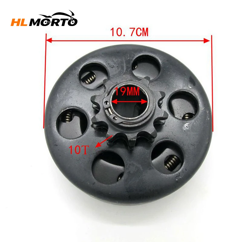 

Centrifugal Clutch Go Kart Clutch 3/4 Bore 10T 19mm For 40 41 420 Chain 6.5HP Minibike Baja Mini Bike