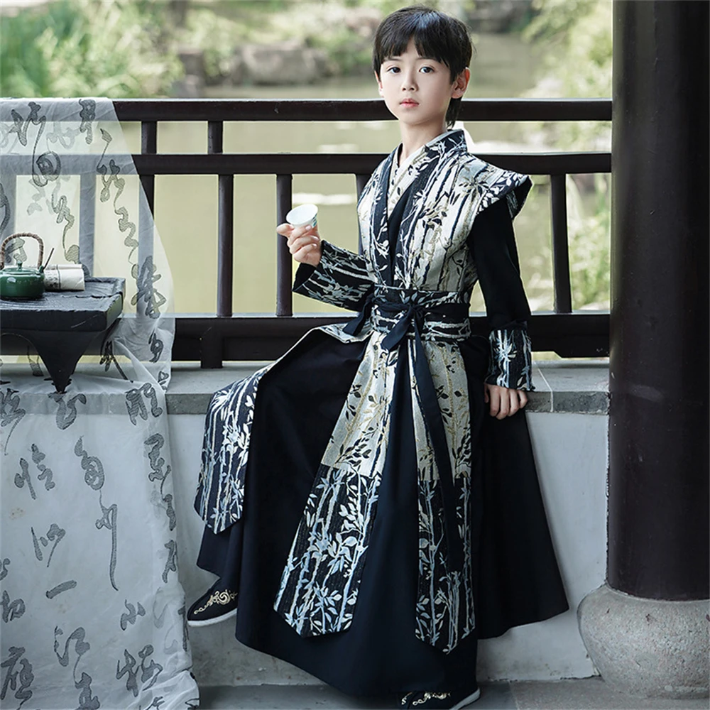 

Children's Ancient Costume Ming-made Swordsman Improved Hanfu Boys Young Master Traditional Chinese Handsome Hanbok Outfits New