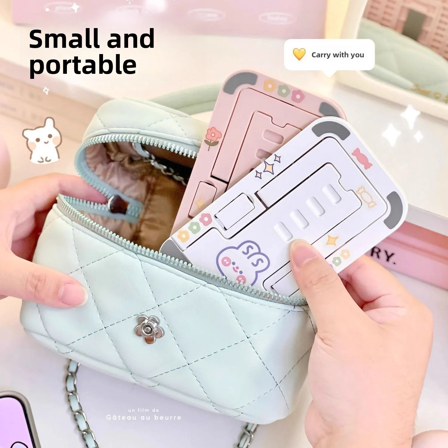 Soporte Universal para Teléfono con Diseño Lindo. Plegable y portátil con ángulos ajustables. Perfecto para transmisiones en vivo y maratones de series!