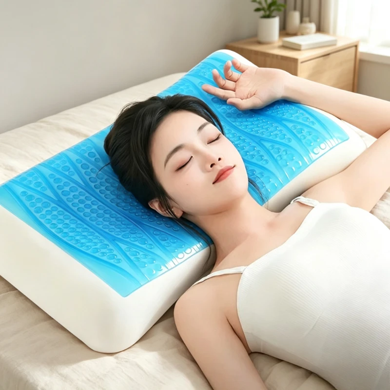 Gel Memory Foam Pillow Slow Rebound Cooling Breathable Cervical Neck Support Summer Sleeping Pillow for Adults 젤 메모리폼 베개