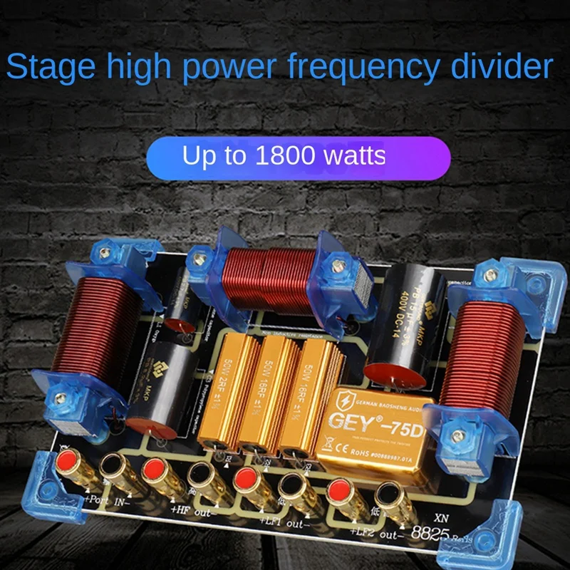 Divisor de frecuencia de Audio de 1800W, cruce de altavoces de 2 vías, 12 y 15 pulgadas, rendimiento de escenario, divisor de frecuencia de alta potencia