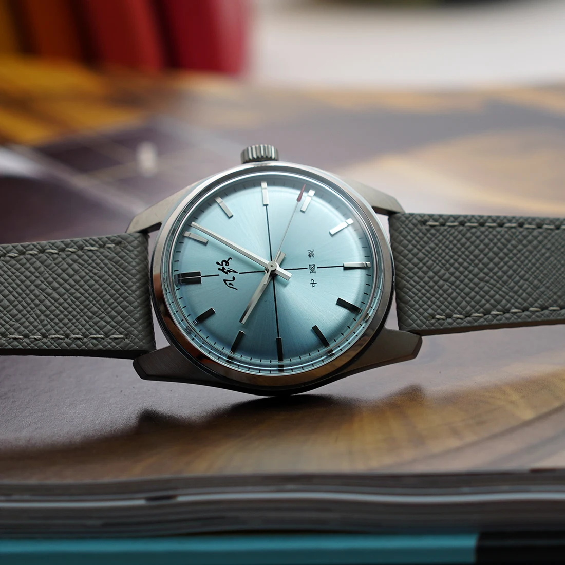 Merkur relógio bebê azul dial relógio vintage casual vestido relógios handwind relógio mecânico para homem relogio masculino banda de metal