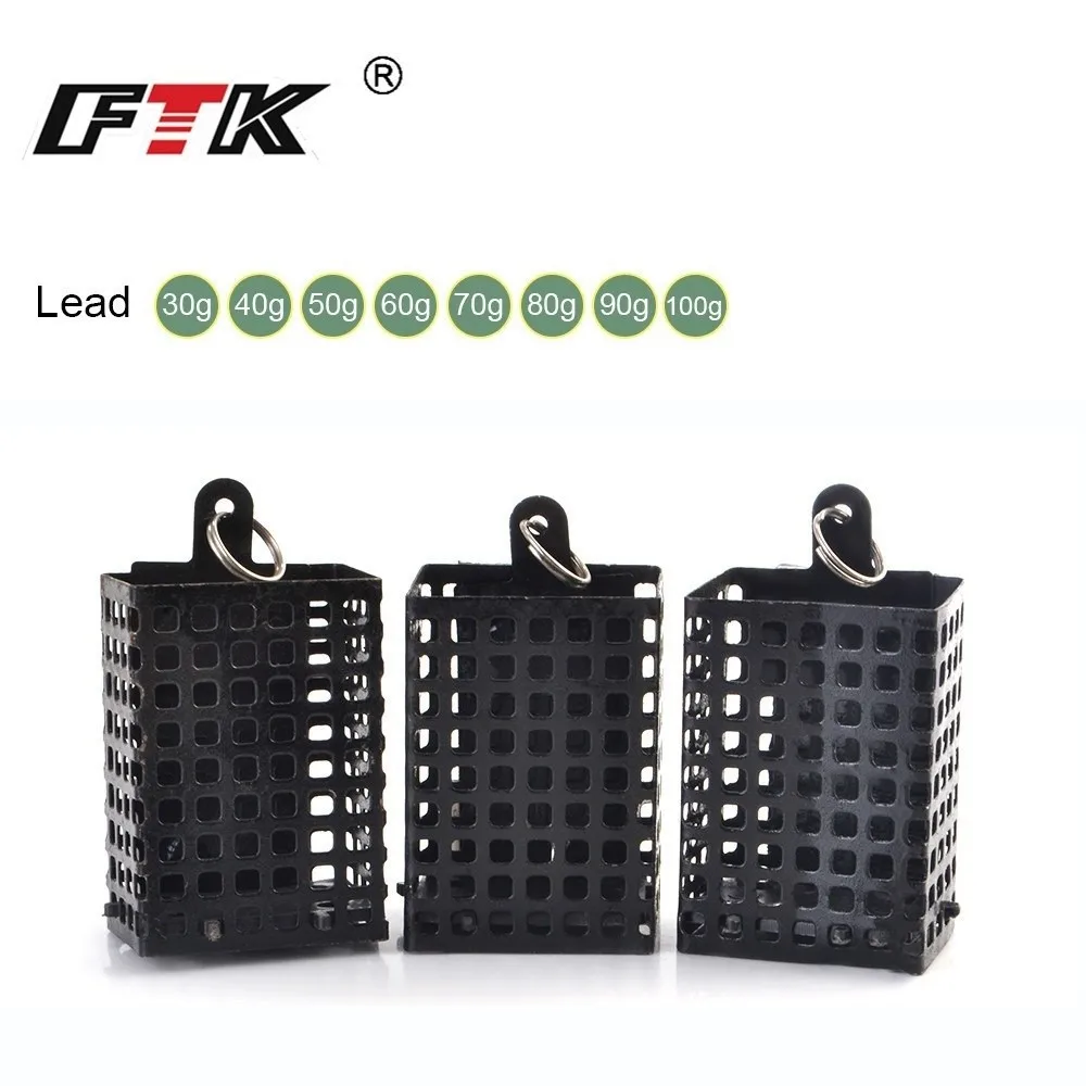 Holder Square Shape Metal Feeder Wire Material 30g-100g Weight Bait Basket Holder Bait Cage Freshwater Fishing view 5