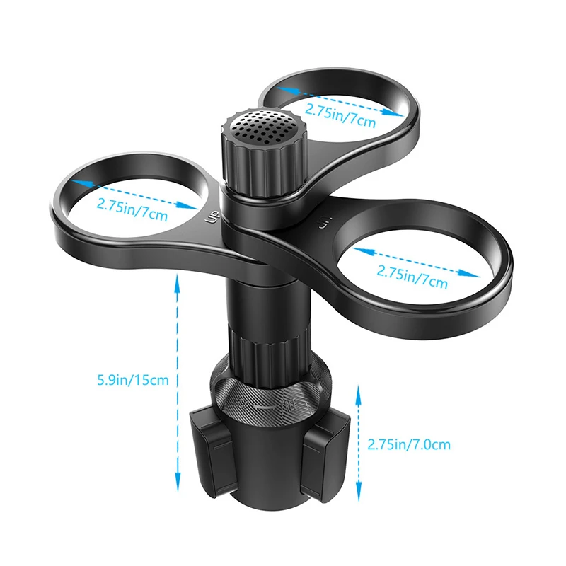 موسع حامل أكواب السيارة 3 في 1 قابل للتعديل مع قاعدة دعم دوران 360 درجة للمشروبات والزجاجات #6