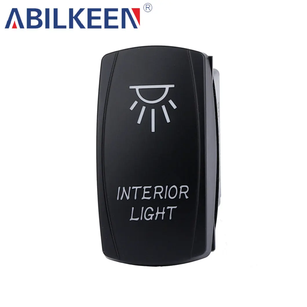 Industrial Grade Interior Light with Lasered Symbol  IP65 Waterproof Car Rocker Switch 12V 24V for Car Interior Light Control