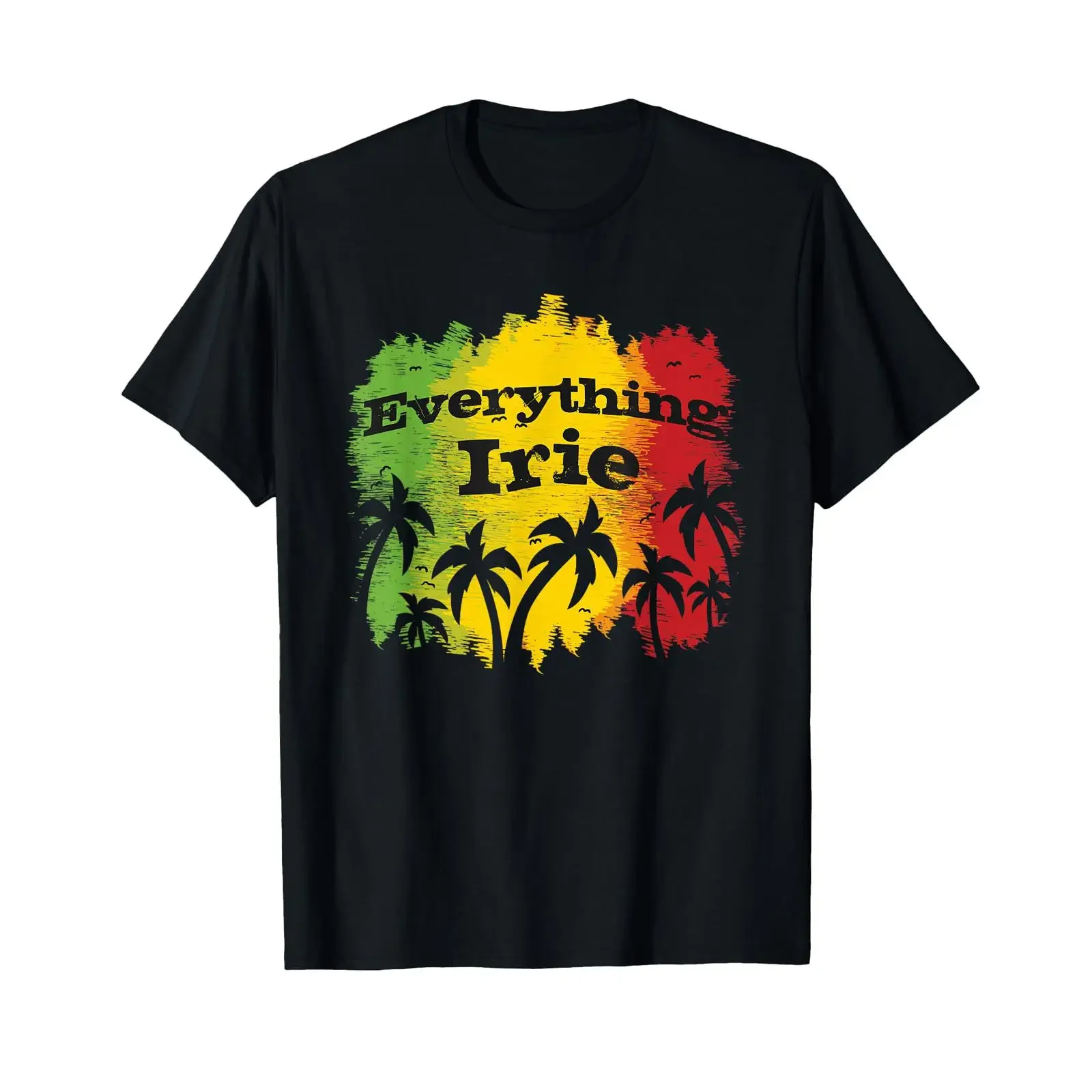 Everything Irie Jamaica T Shirt vintage Washed Stylish Comfortable homme Top For Everyday Wear Casual Breathable Stretched