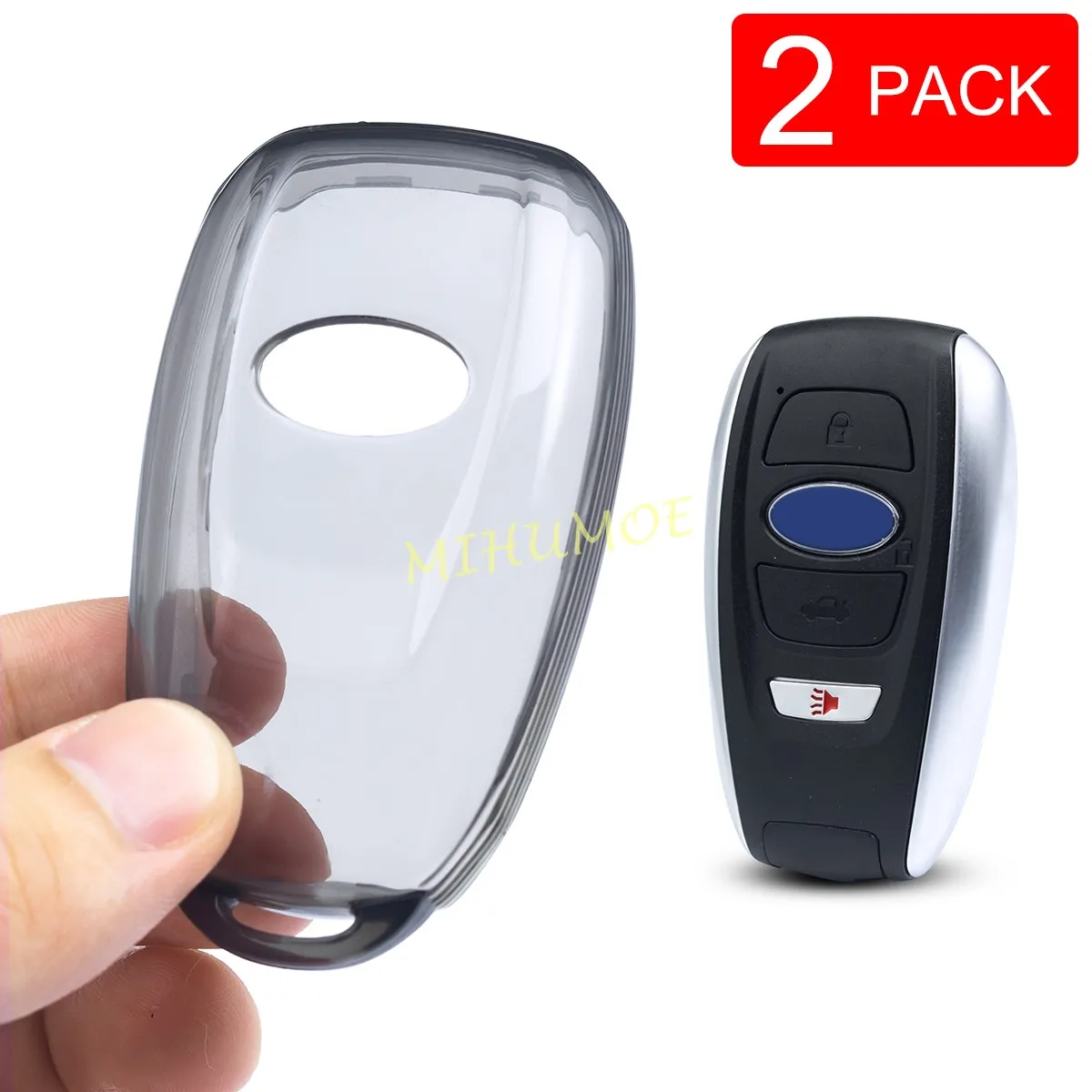 2x Transparent Car Key Case Cover For 2015-2026 Subaru Crosstrek Impreza Forester XV Outback Ascent GR86 WRX BRZ 2022 2023 2024