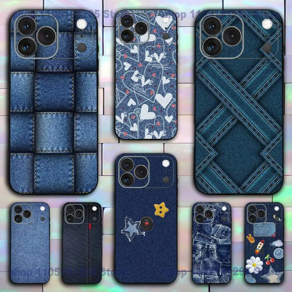 

Tie Dye Denim Creative Pattern Phone Case For iPhone 17,16,15,14,13,12,11,XR,Pro,XS,Max,XR,Plus,Mini Silicone Black Shockproof
