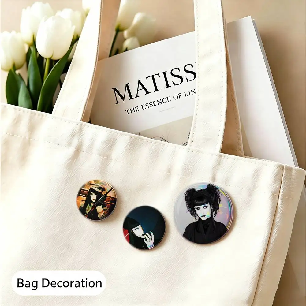 Mana M-Malice Gothic Mizer Creative Tin Button Pins Brooch Badges Kids Gift