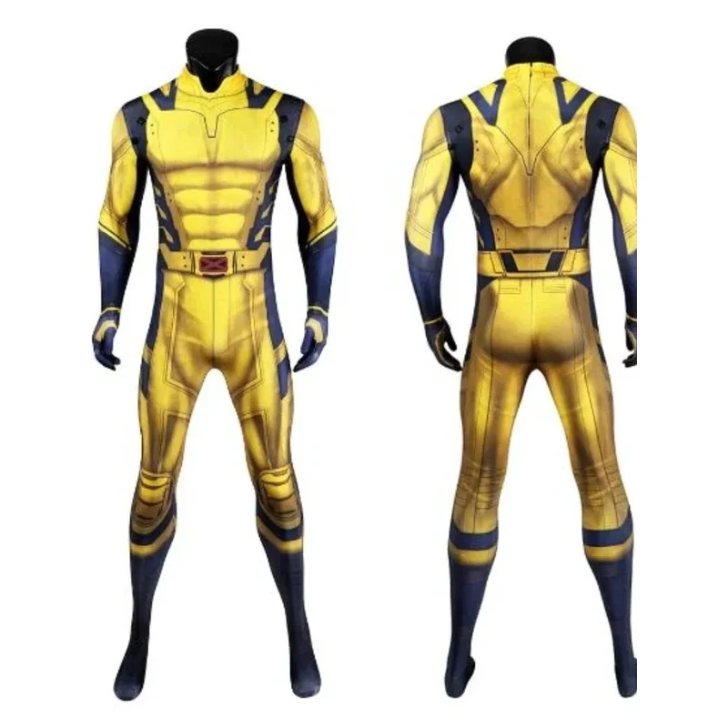 Men's Wolverine Cosplay Costume James Howlett Jumpsuit Shoulder Armor Set Zentai 3D Printed Jumpsuit