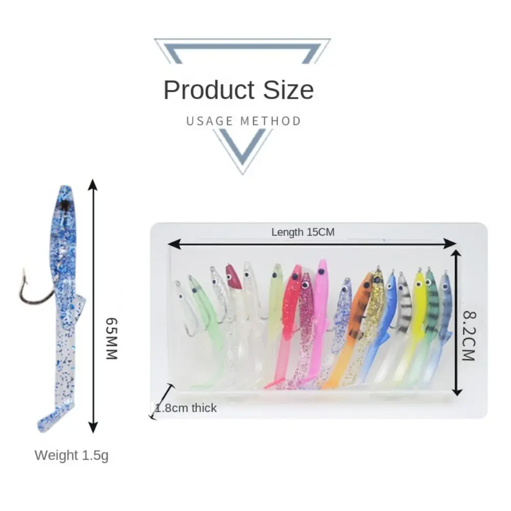 17pcs Raglou Fishing Sea Fishing Spinning Soft Lure Silicone Bait Shad Silicone Fishing Trolling Artificial Bait
