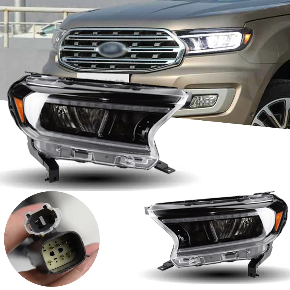 Headlight For Ford Ranger Everest LED Headlights 2015-2021 Head Lamp Car Styling DRL Signal Projector Lens Auto Accessories