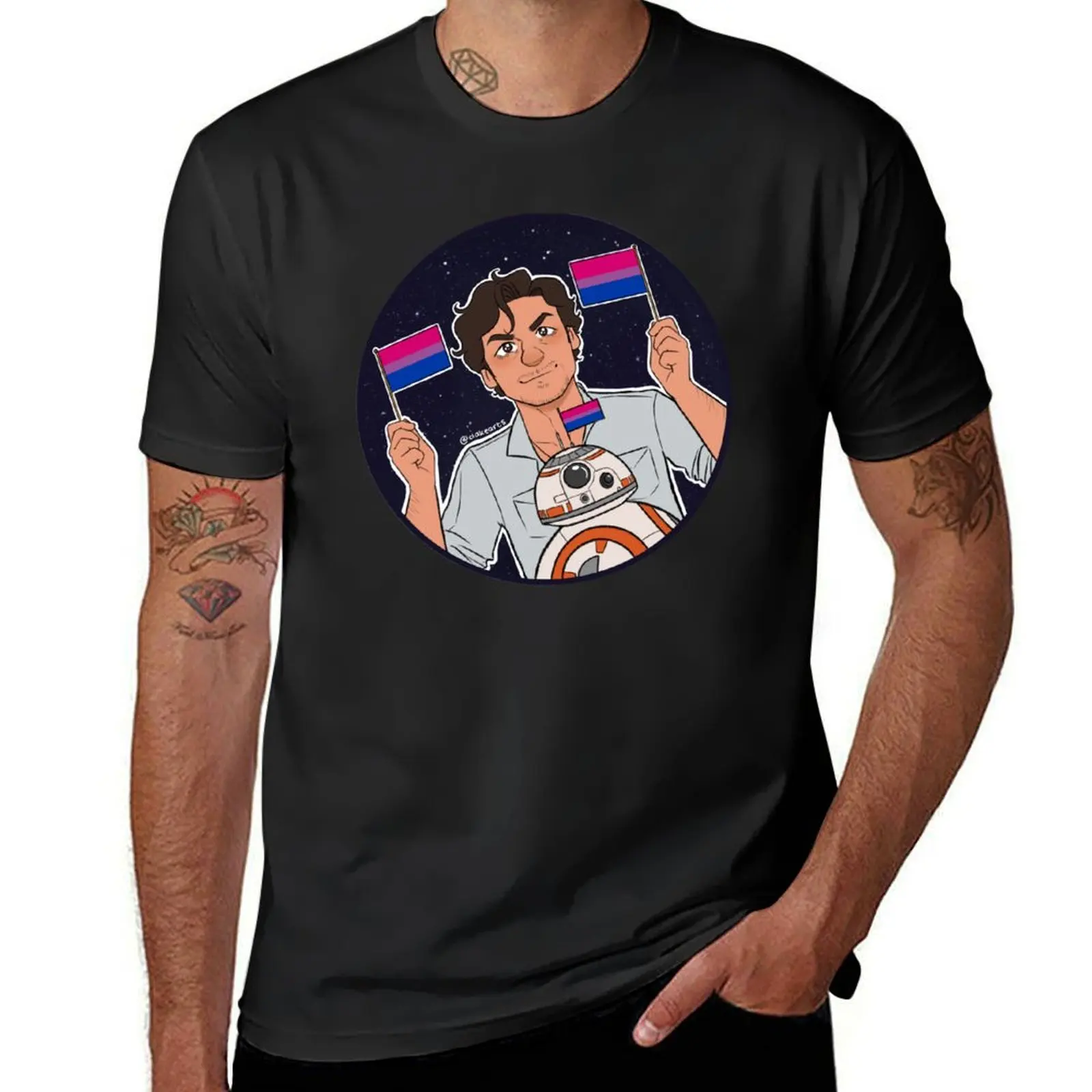 

Poe and Beebee said: Bisexual Rights! T-Shirt funny costumes anime stuff Blouse vintage clothes t shirts for men graphic