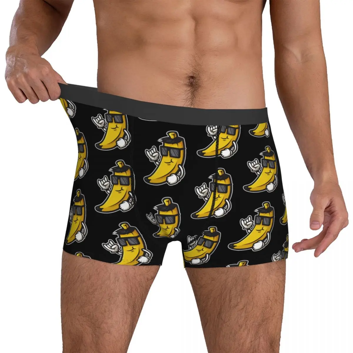 Banana Cartoon Funny Underpants Breathbale Panties Male Underwear Print Shorts Boxer Briefs