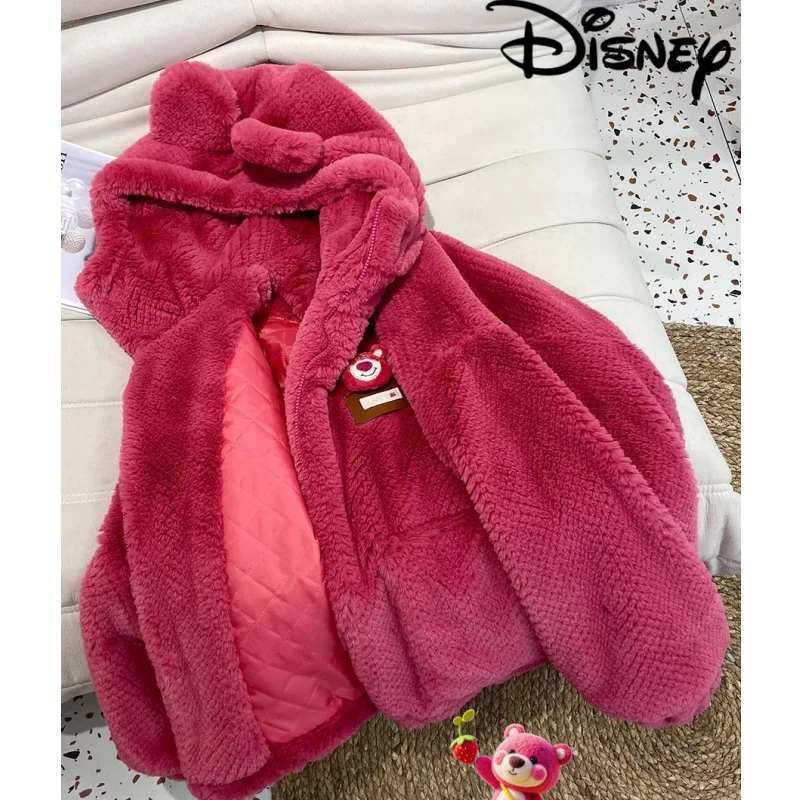 

AnimePeripherals Disney Cartoon Cute Lotso Embroidered Jacket New Women's Short Thickened Warm and Comfortable Jacket Furry Coat