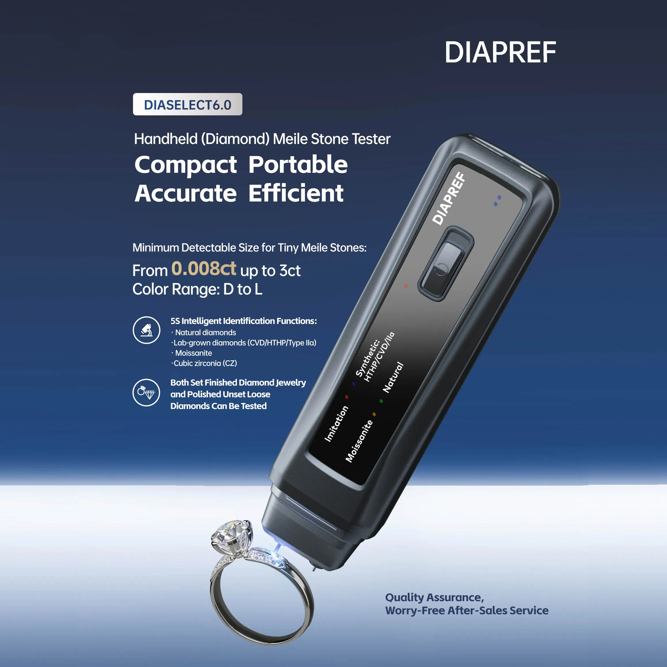 

DIAPREF Алмазный тестер HTHP/CVD/IIa, выращенный в лаборатории бриллиантовый селектор, инструмент для обнаружения бриллиантов, ювелирные инструменты