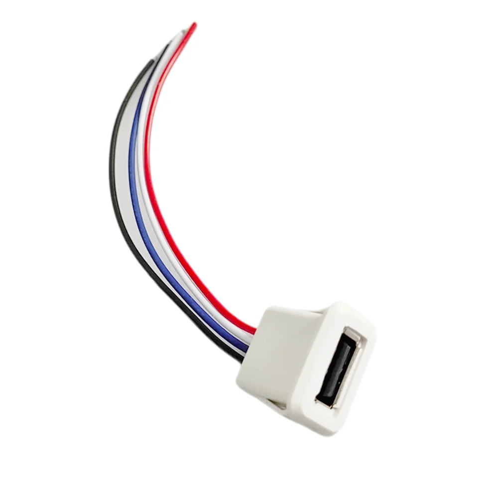 1-10 قطعة USB 2.0 أنثى مقبس الطاقة USB2.0 2/4Pin شحن ميناء موصل مع كابل PH محطات كهربائية سلك مقبس شاحن USB #6