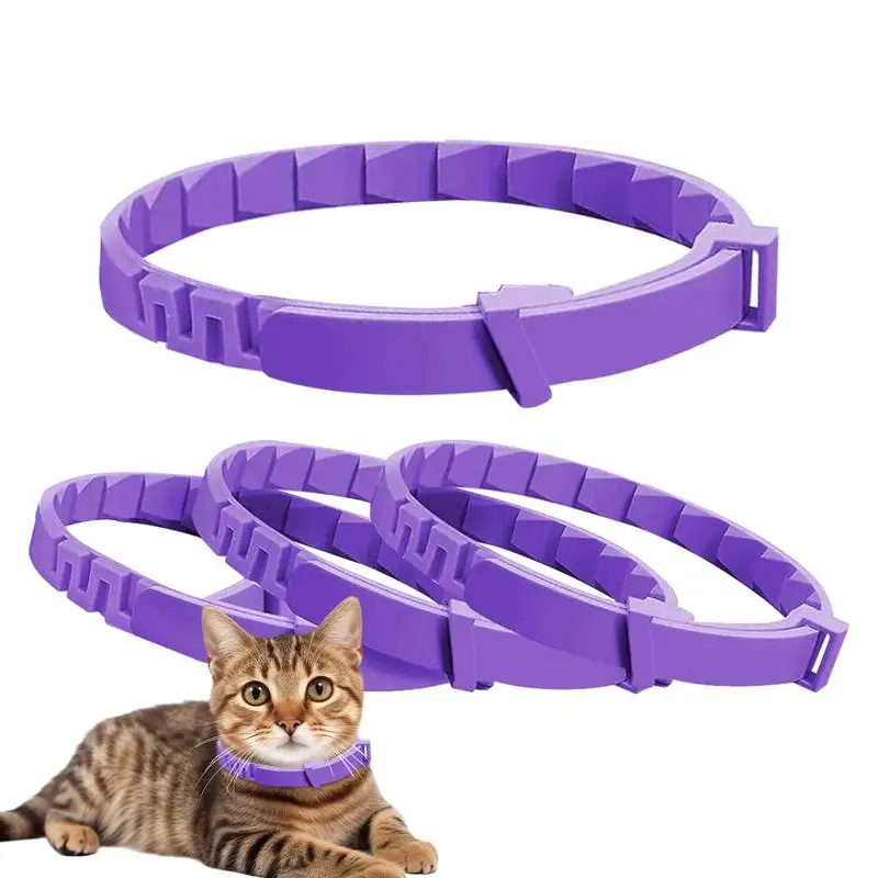 4pcs Calming Collar For Cats Relax Cat Pheromone Collar Calming Pheromone Collar Cats Adjustable Long-Lasting Pheromone Collar