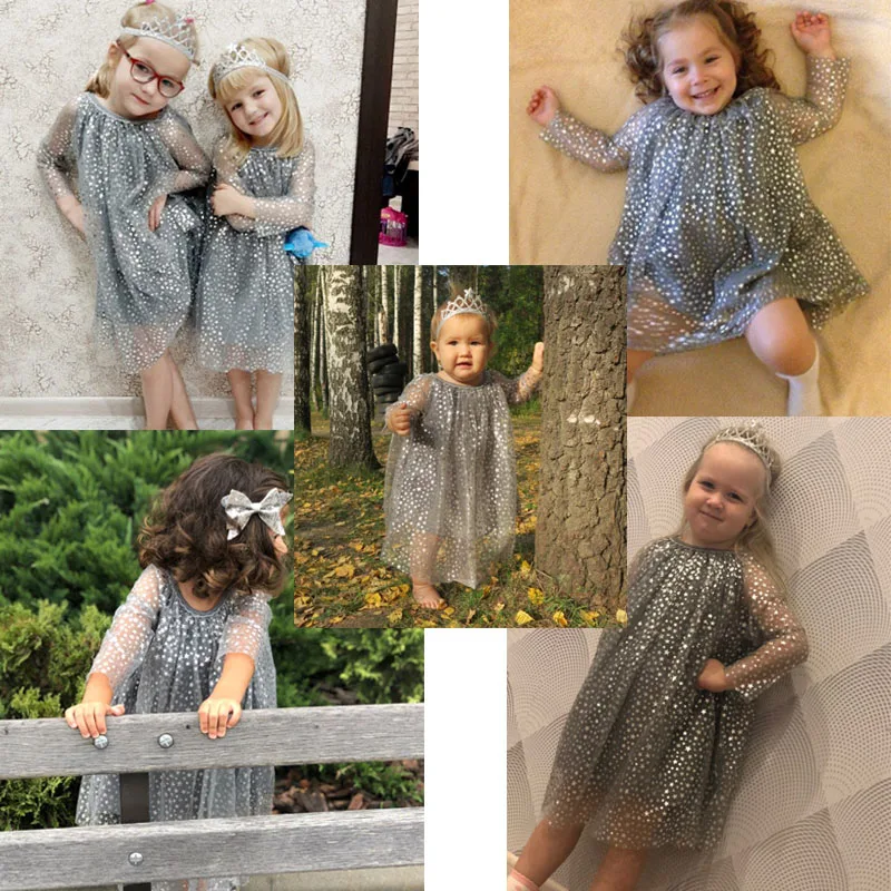 Baby Girl Shinning Dress For New Yesr Kids Clothes Girls Child Birthday Party Dress Tulle Tutu Princess Dress 1-8Y