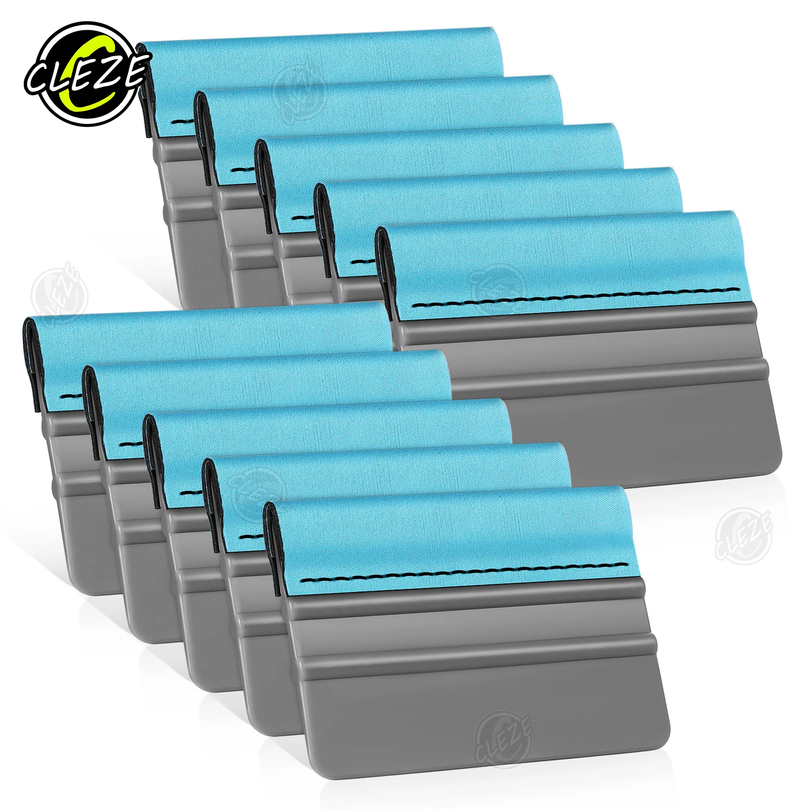 CLEZE 3PCS Double Layer Felt Squeegee Set for Car Vinyl Wrap PPF Window Tint Film Installation Abrasion Resistant Tool