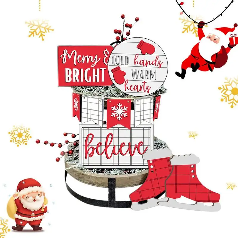 

Christmas Tiered Tray Decorations Set Farmhouse Christmas Tiered Tray Decor Christmas Style Sign Creating A Christmas Mood Full