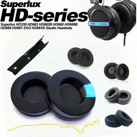 Earphone Pads For Superlux HD330 HD662 HD662B HD660 HD668B HD669 HD681 EVO HD681B Replacement  Earpads Covers Sponge Protein